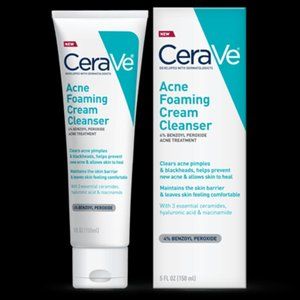 NEW CeraVe Acne Foaming Cream Cleanser Benzoyl per